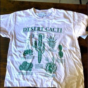 Fifth Sun Juniors Short Sleeve Top Cream/Green "Desert Cacti" NWT